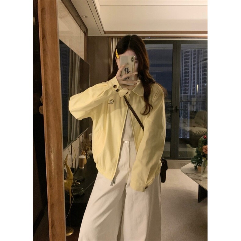 设计感立领短款风衣女春秋款宽松百搭英伦风外套,男装风衣,星座506A