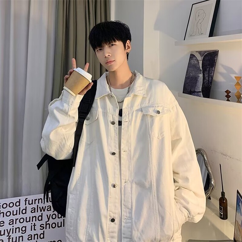 GH0705-P62工装牛仔外套男春秋美式复古水洗痞帅高街vibe翻领夹克图片