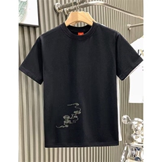 潮风重工刺绣t恤男宽松大码重磅纯棉半袖潮牌潮流短袖男夏，男装T恤，电商B212（原钱塘6029）
