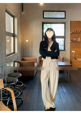 长袖拼接时尚气质系带小香风开衫2024年秋季，女装针织衫/毛衣，佳弈羊绒