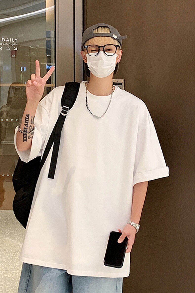 设计感圆领短袖T恤男夏季休闲宽松百搭显瘦上衣潮TX601-特P22,男装T恤,电商A178