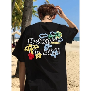 万针全刺绣工艺抖音得物高品质260克重磅纯棉双纱美式高街短袖T恤图片