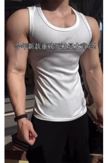 重磅无袖显肌肉螺纹背心男运动休闲健身坎肩打底NBV809-特价14，男装背心/马甲，电商A007