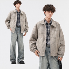 美式高阶秋冬PU棒球服夹克痞帅百搭情侣外套J562506TP70，男装夹克，电商A247
