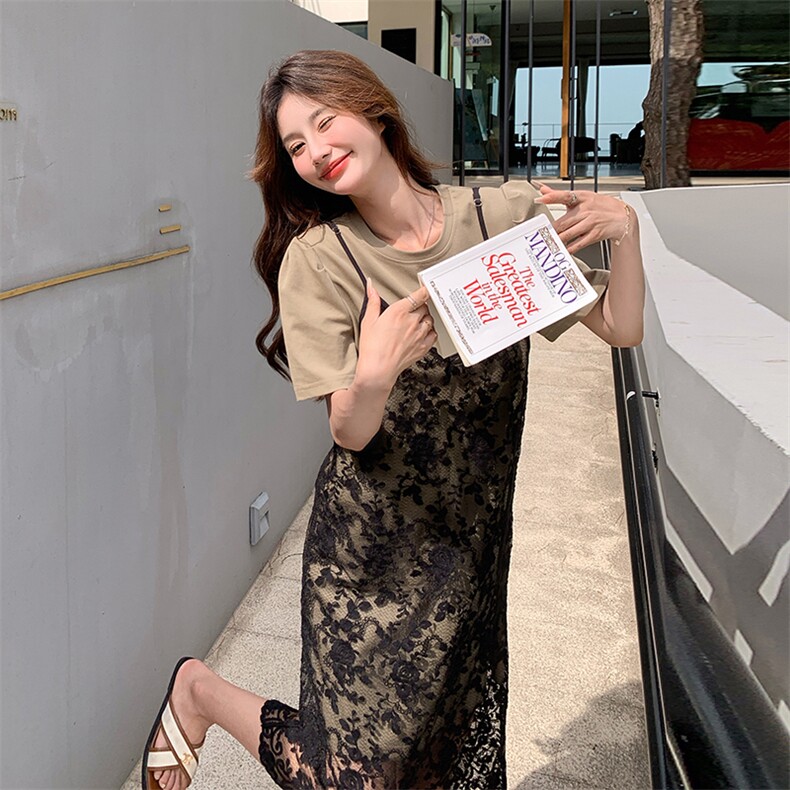 现货 休闲蕾丝罩衫两件套2C110-H1152-P125-K188图片