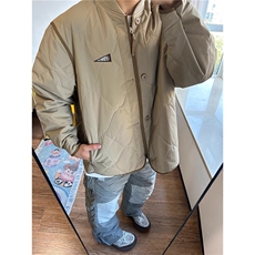 菱形格夹棉棒球服外套秋冬男款保暖棉衣美式潮牌痞帅棉服夹克，男装夹克，星座506A
