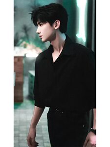春夏纯色长袖衬衫男女休闲潮流宽松慵懒衬衣外套YH9952P35图片