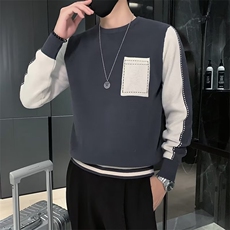 美式街头设计感圆领毛衣男慵懒风休闲针织衫M806P48，男装针织衫/毛衣，星座1116-2