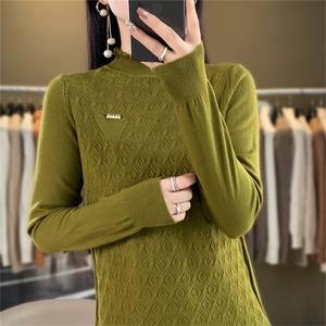 时尚百搭黑色高领毛衣女秋冬新款修身显瘦长袖针织衫打底衫上衣