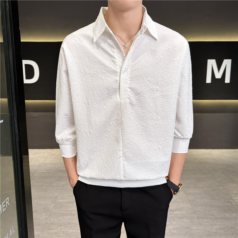 夏季日系工装衬衫男士短袖衬衣宽松翻领套头冲锋上衣服CA604,男装T恤,星座1116A-2（原606A-1）