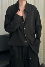 初秋新款-痞帅高品质长袖衬衫男宽松休闲上衣A351-AC25618-特批65，男装衬衫，电商A351