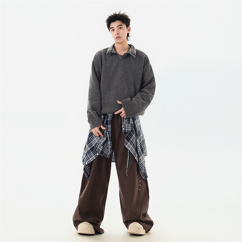 YK86135-P30加绒P35聚酯纤维秋冬季美式复古加绒长袖,男装卫衣,电商A086-1