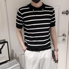男春季潮韩版宽松百搭情侣冰丝短袖针织衫S025P38，男装针织衫/毛衣，星座1116-2