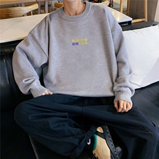 1港风圆领中性情侣潮流大码M-5XL印花毛衣男外套7732P48加绒P55，男装针织衫/毛衣，星座226-2