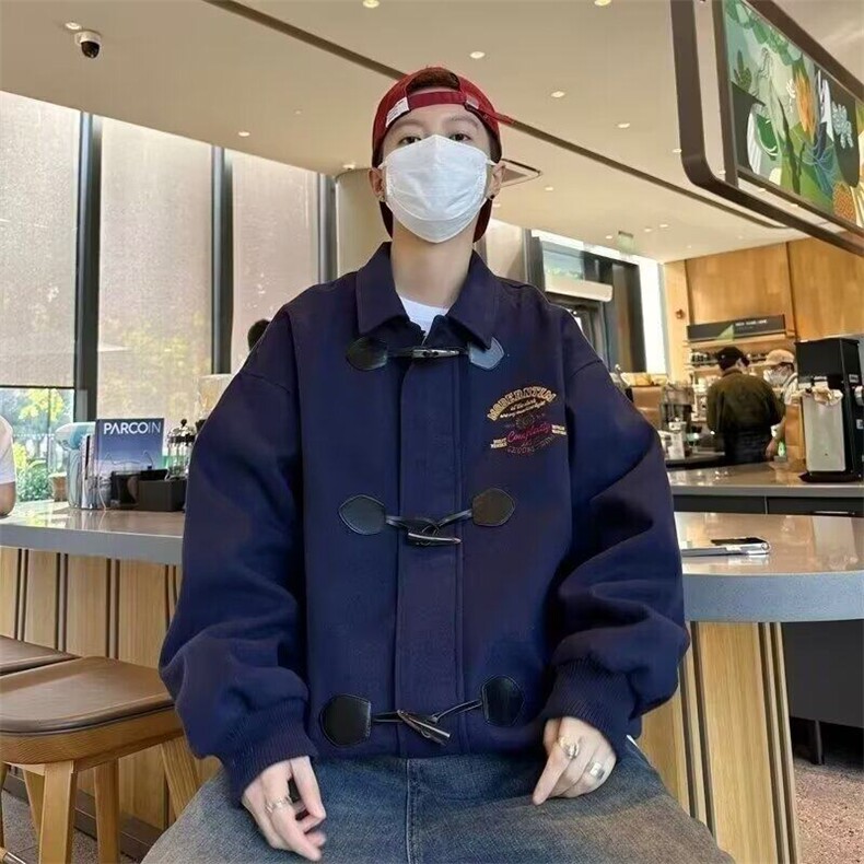 f689P40春装男生休闲外套时尚学生上衣夹克宽松日系图片