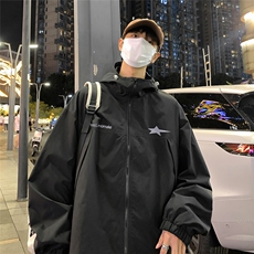 港风23新款秋季时尚百搭宽松字母印花夹克外套F6381P65控88，男装夹克，电商A268A