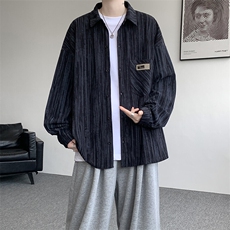 衬衫男秋季新款港风宽松灯芯绒扎染长袖衬衣CS3097-P42，男装衬衫，星座214-3