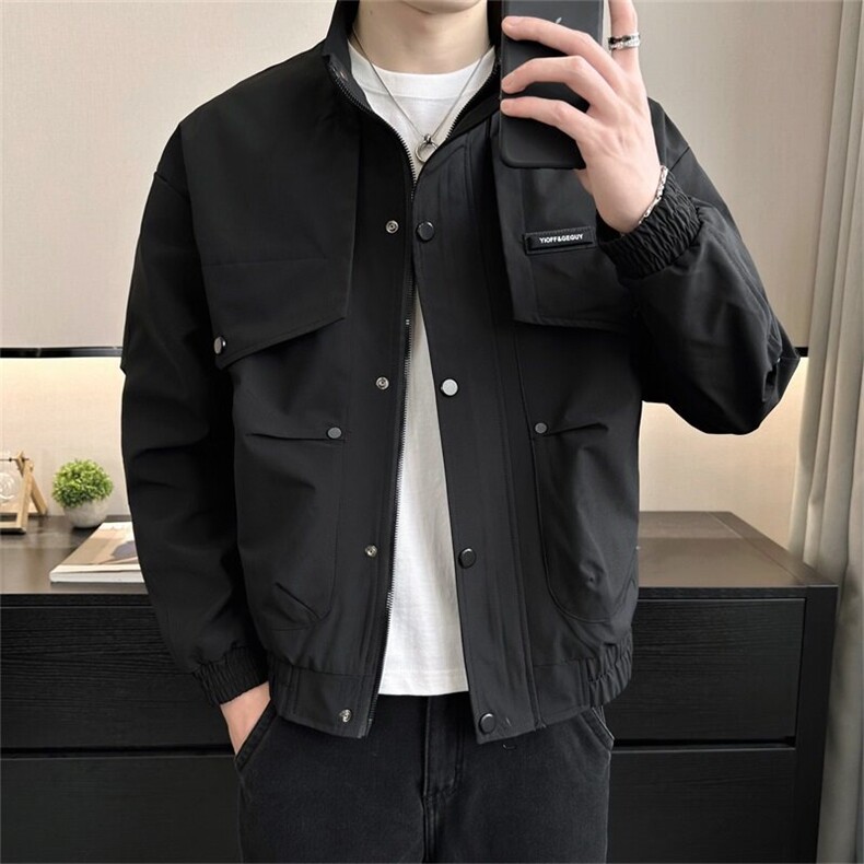 2025春季新款店主风工装休闲立领夹克潮牌外套男JK153-P115,男装夹克,电商A413
