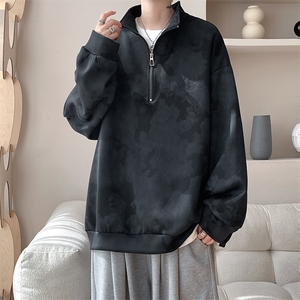 现货 WY10083-特P45 控88 新款面料扎染高品质宽松立领卫衣图片