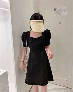 赫本风闺蜜款，一长一短连衣裙，图片