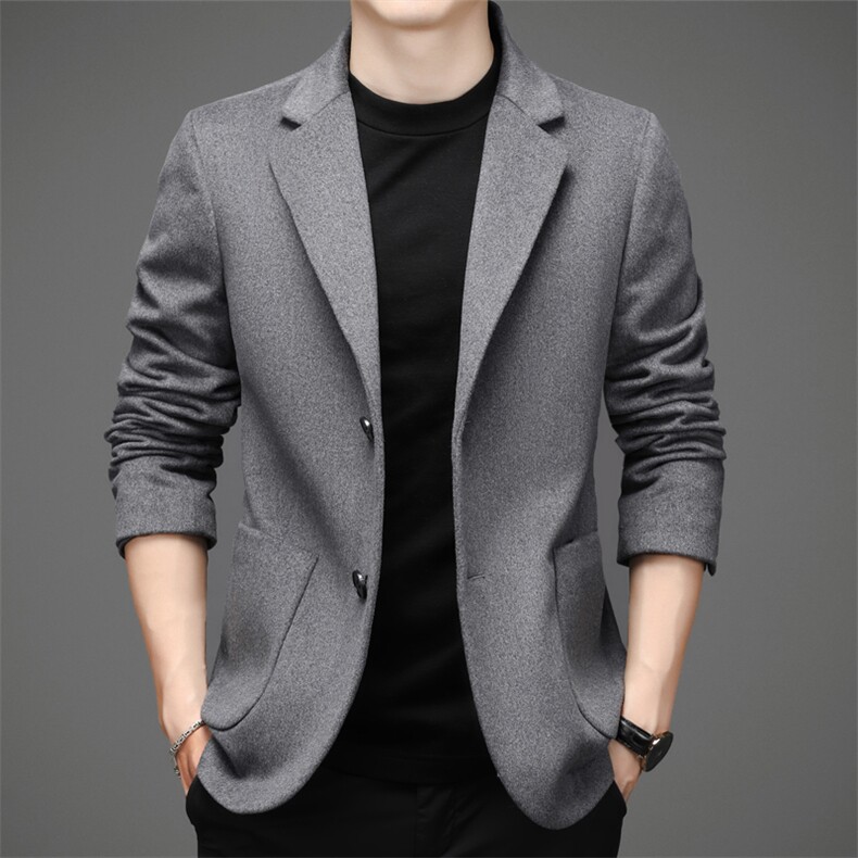 2001男士2023秋新款长袖西服休闲外套单装毛呢西装P185图片
