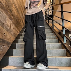 休闲裤男士韩版潮流高街帅气百搭口袋2024夏季ins长裤K5242-P56，男装休闲裤，星座412-2