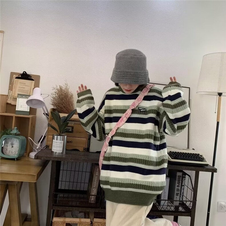 毛衣男款美式复古内搭针织衫秋冬季加厚慵懒风高级感宽松线衣外套,男装针织衫/毛衣,星座506A