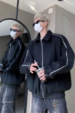 男装拉链呢料呢子夹克24冬季休闲呢子大衣外套XZ514-2-F22-P128，男装夹克，星座514-2(原B239)