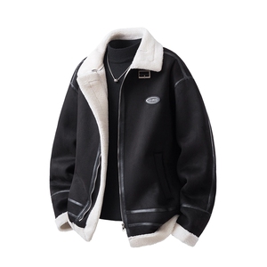 麂皮绒皮毛一体羊羔毛大码M-5XL潮外套棉衣男YG7538P145控18,男装棉衣,星座227-7