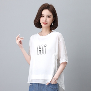 时尚宽松短袖T恤女夏季新款韩版百搭显瘦上衣学生休闲打底衫