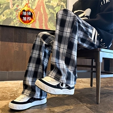 XZ616秋冬加绒加厚黑白肌理感格子休闲长裤TY1088JRP55控78，男装卫衣，星座512A（原616）