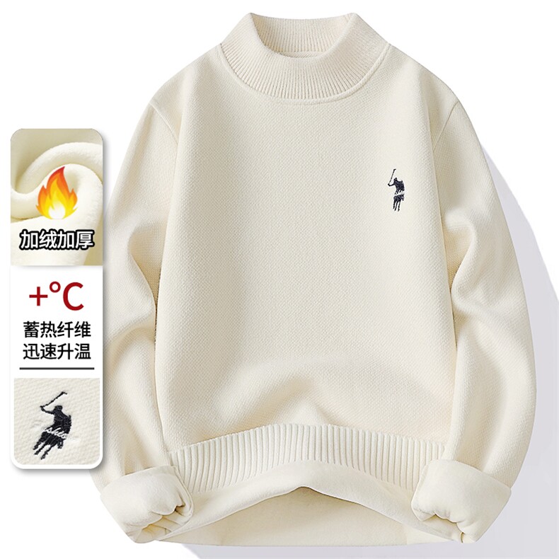 雪貂绒半高领加绒加厚毛衣冬季一体绒保暖毛线针织衫 7175-P42元图片