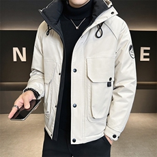 新标90鹅绒服2025年连帽机能潮流保暖羽绒服男YR6061-P270，男装羽绒服，电商D240-242