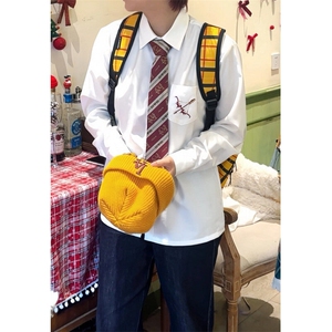 【爱神丘比特】以神之名DK男女白色日系短袖长袖衬衫赠同款领带图片