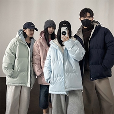 冬季clean撞色棉服中性加厚连帽短款棉衣HZ8811-特P68不议价，男装棉衣，星座610B-1