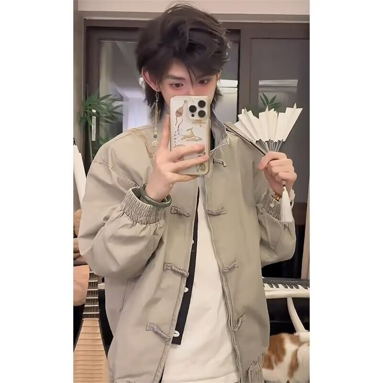 【有货】DJK611-P55春秋新中式复古盘扣百搭潮外套男女工装夹克,男装夹克,星座603-2