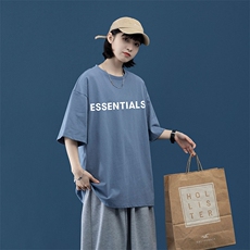 2024夏季新款宽松大码中性风字母ES男女运动短袖纯棉T恤T1906-P22，男装T恤，星座508（原C305）