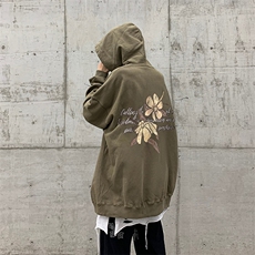 水洗做旧男装连帽卫衣23春秋花朵印花男生外套XZ514-2-W6656-P68，女装短外套，星座514-2(原B239)