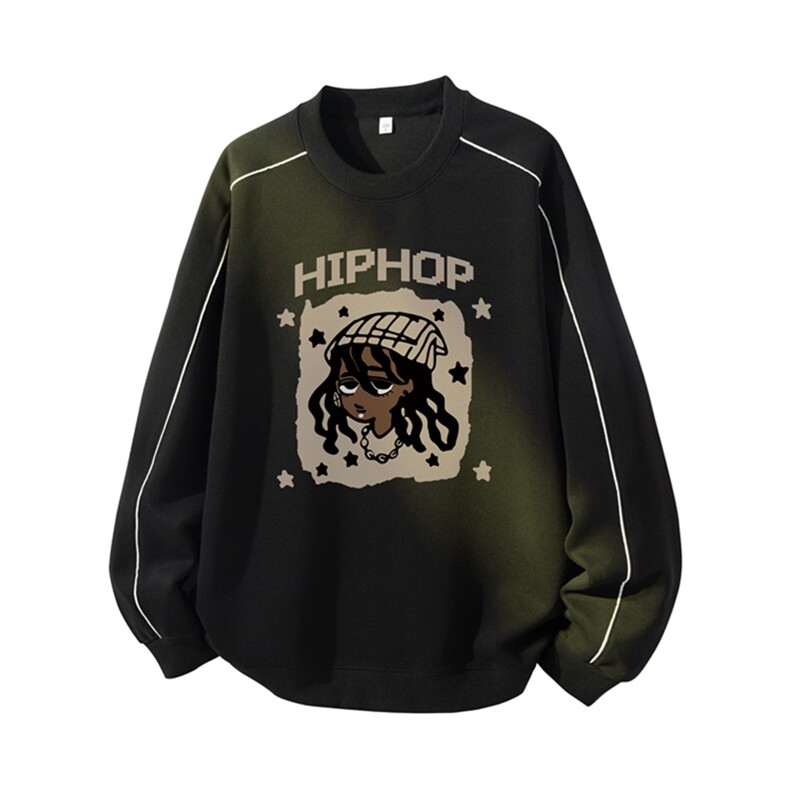 得物供货、复合重磅420克现货圆领卫衣宽松HD019-1-YLT25269-P35,男装卫衣,电商019-1