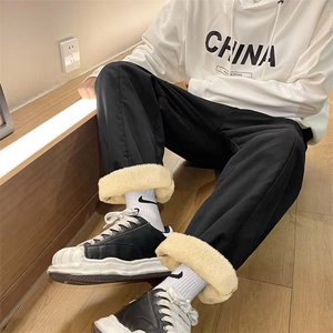 男秋季新款加绒纯色束脚港风休闲裤XK101P38图片