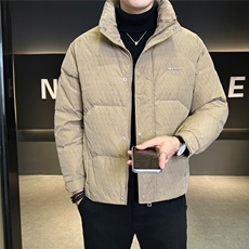 6606-L-4XL-P185标50绒店主风冬季休闲立领满印百搭男士羽绒服，男装羽绒服，电商B255