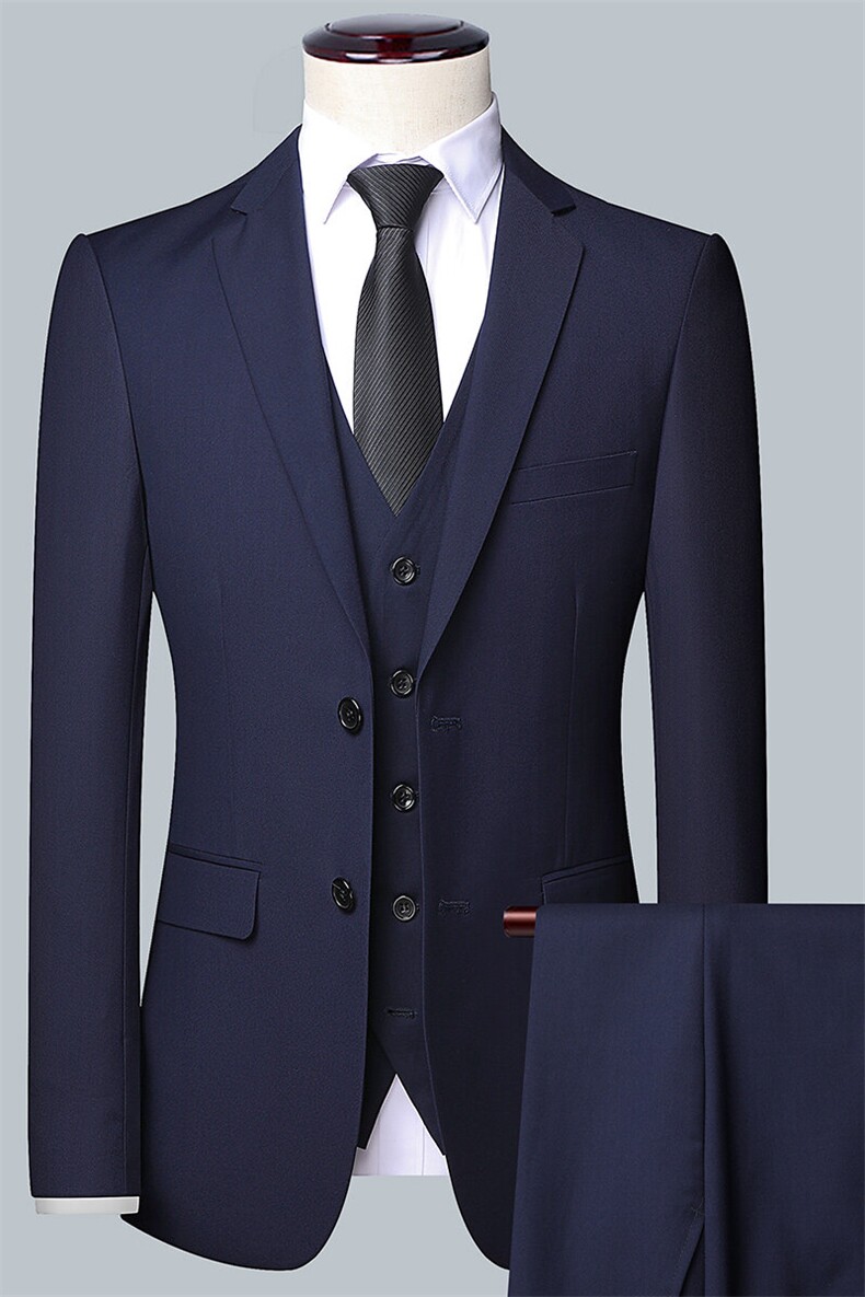 GDN502-1四季款新款男士礼服西装修身商务休闲男装西服三件套装,男装西服套装,电商B360