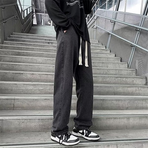 牛仔裤男秋季潮大码休闲裤子高街F57P40图片