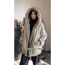 毛领可拆座山雕棉衣仿兔毛加绒棉服男女DZ54133-TP115198，男装棉衣，电商A102