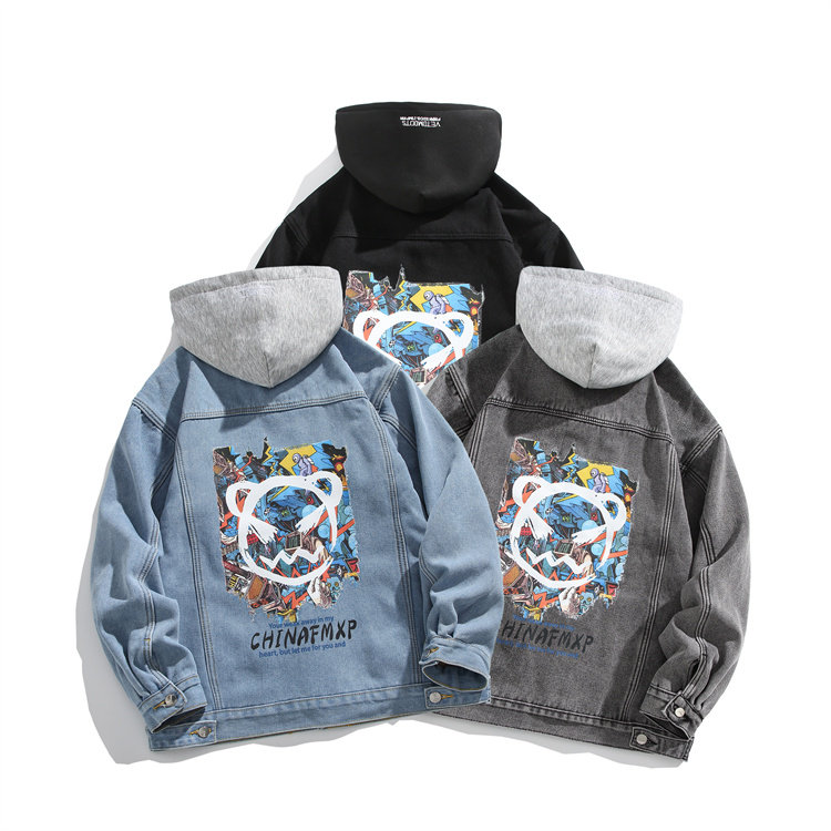 冬季男士加绒牛仔外套连帽（可拆卸）加绒棉衣MY2249-P110控158，男装工装外套，星座1103-3