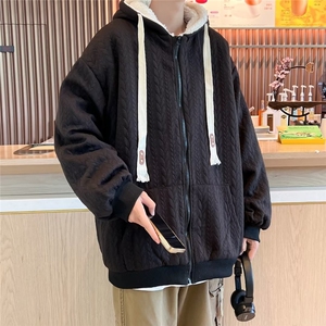 羊羔绒外套男士冬季棉袄子潮牌连帽棉服2024新款冬装棉衣图片