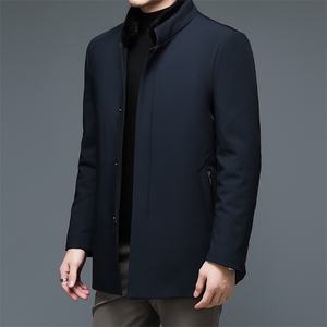 DW-f08冬季男士羽绒服可拆卸内胆水貂领外套男装翻领白鸭绒P339图片