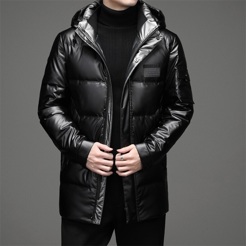 冬季潮流连帽新款羽绒服男士时尚亮面宽松休闲外套SNDAF8876-P285，男装羽绒服，电商B212（原钱塘6029）