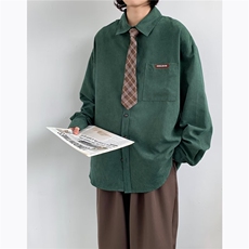 春季潮男宽松韩版衬衫长袖衬衣韩风发型师设计感衣服CY606-P29，男装衬衫，星座412-2
