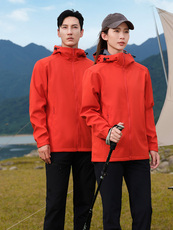 软壳带帽春秋季休闲拉链连帽长袖外穿男女通用冲锋衣，男装夹克，衫都服饰